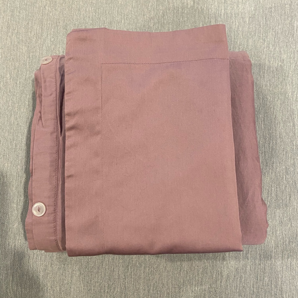 EUC Purple Queen Size Duvet Cover Set with 2 Shams Luxury Hotel 660 Thread Count